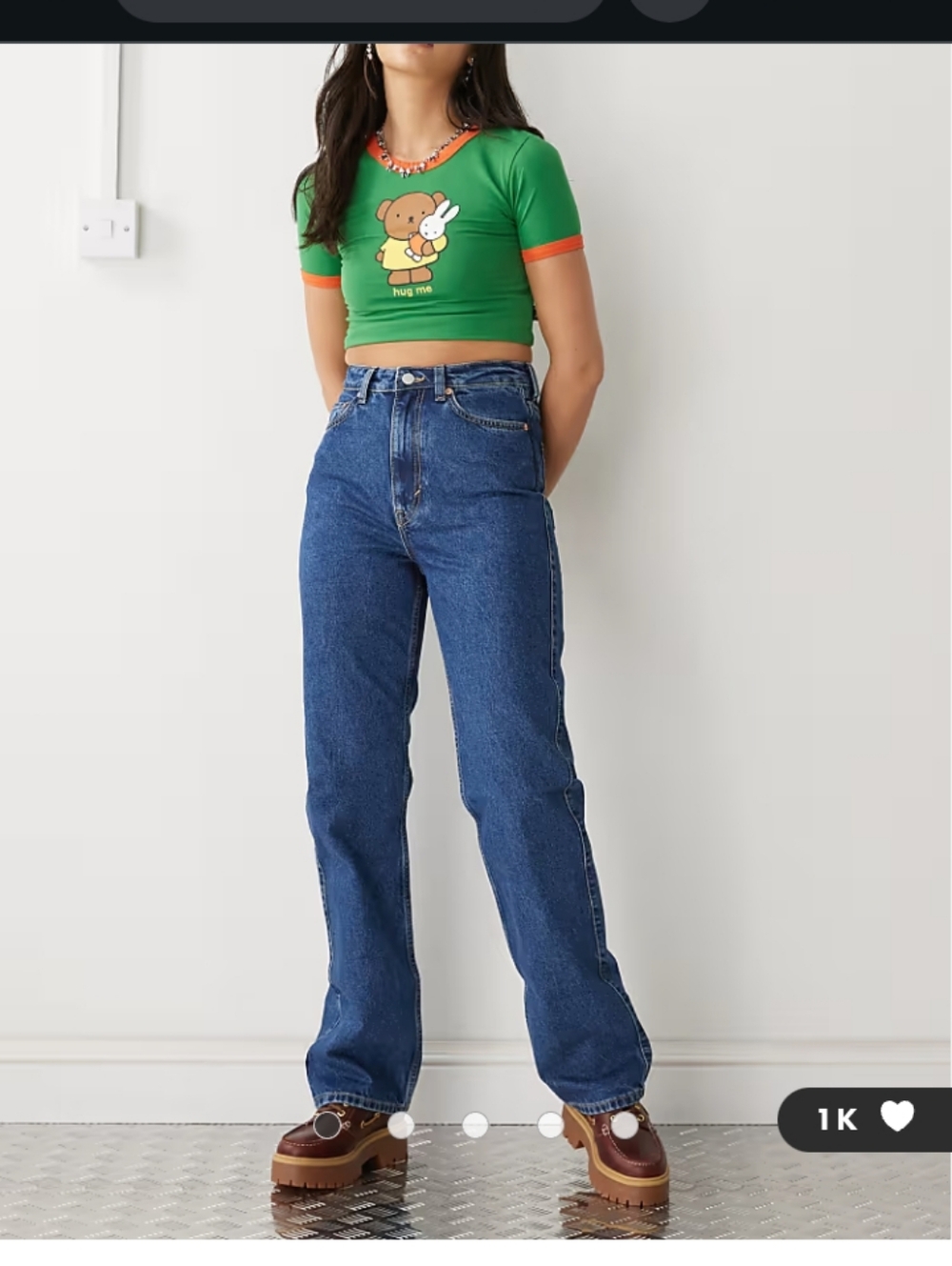 ASOS Weekday Rowe extra high rise straight leg jeans, size 29x32